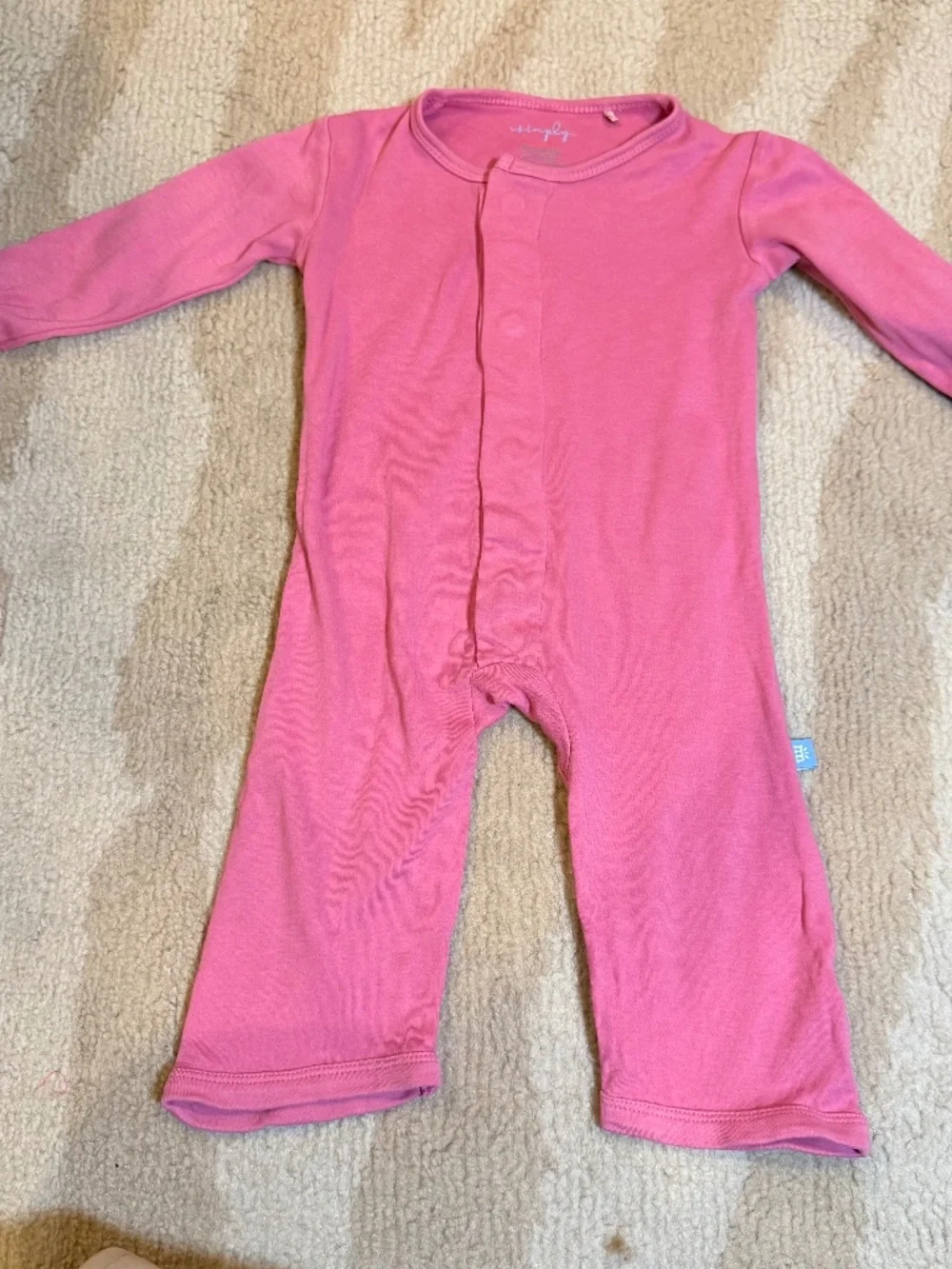 Magnetic Me Simply Solid Pink Magnetic Romper 3-6M Organic Cotton
